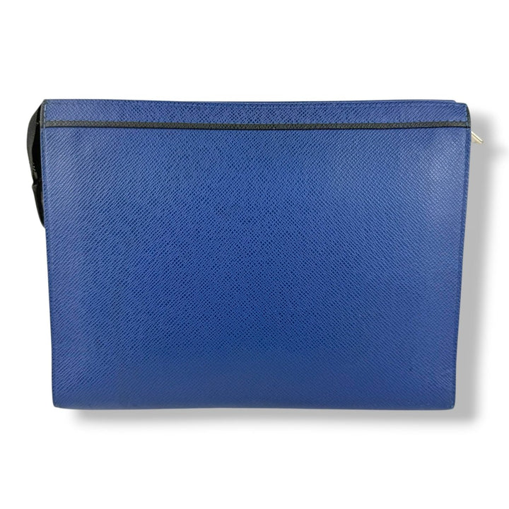 Louis Vuitton Blue Taiga Leather Pochette Voyage Pouch - Lux Central