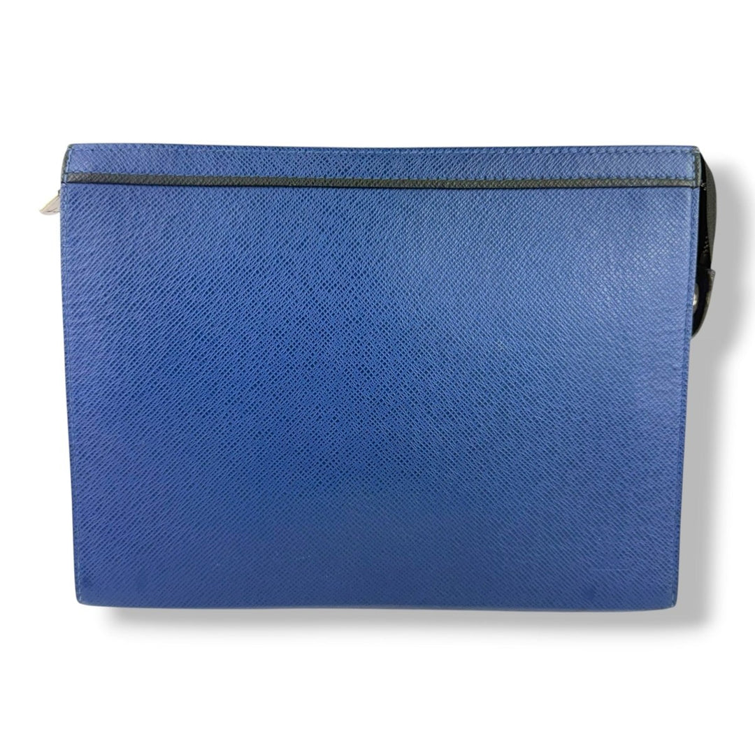Louis Vuitton Blue Taiga Leather Pochette Voyage Pouch - Lux Central
