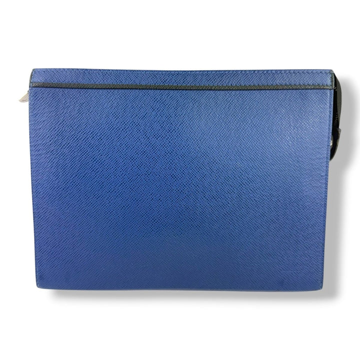 Louis Vuitton Blue Taiga Leather Pochette Voyage Pouch - Lux Central