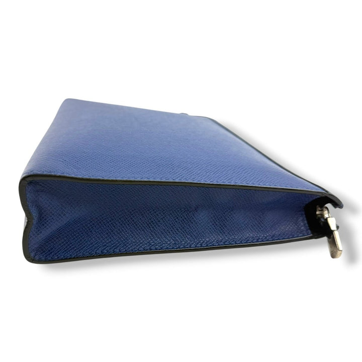 Louis Vuitton Blue Taiga Leather Pochette Voyage Pouch - Lux Central