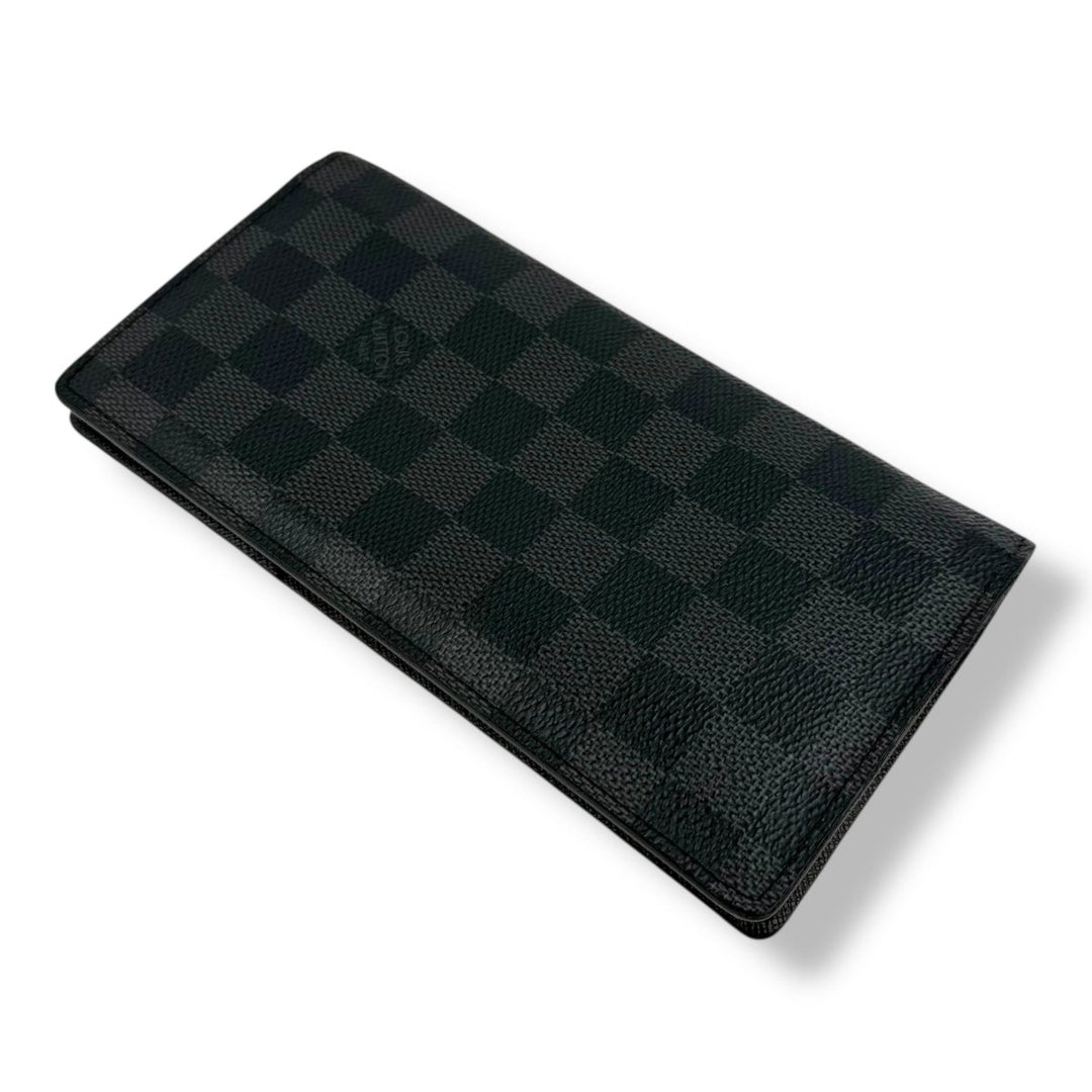 Louis Vuitton Brazza Black Damier Graphite Leather Wallet - Lux Central
