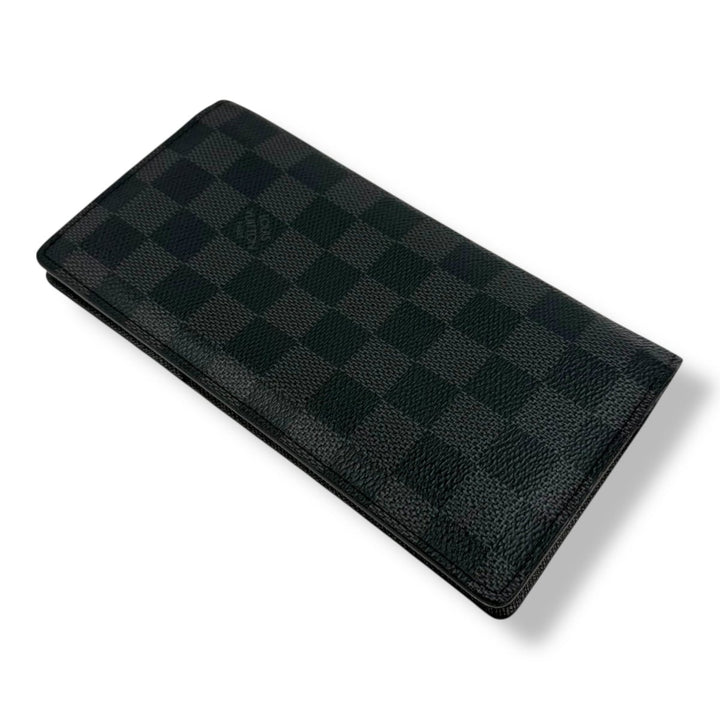 Louis Vuitton Brazza Black Damier Graphite Leather Wallet - Lux Central
