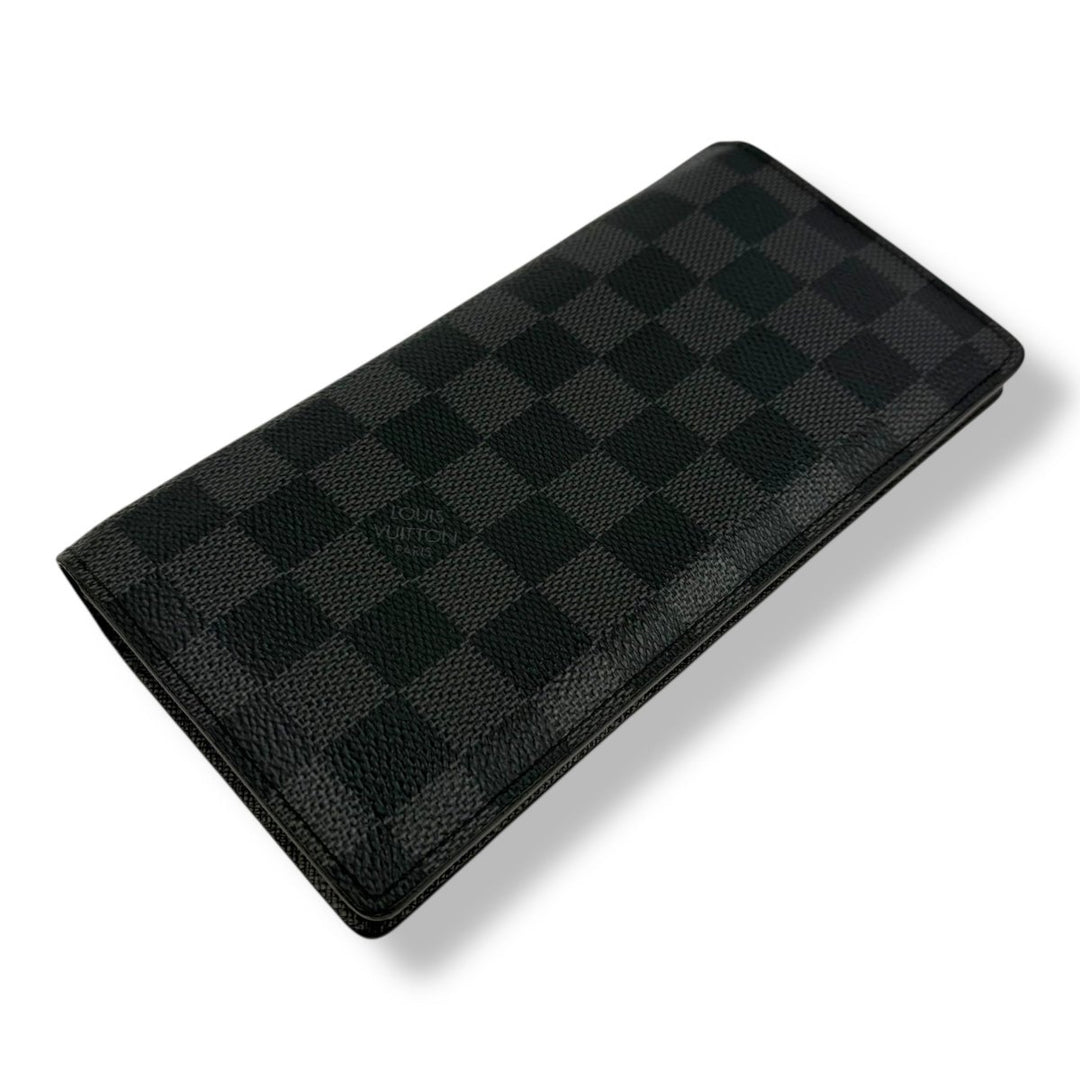 Louis Vuitton Brazza Black Damier Graphite Leather Wallet - Lux Central
