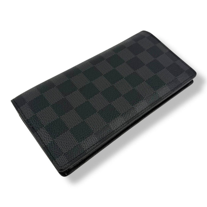Louis Vuitton Brazza Black Damier Graphite Leather Wallet - Lux Central