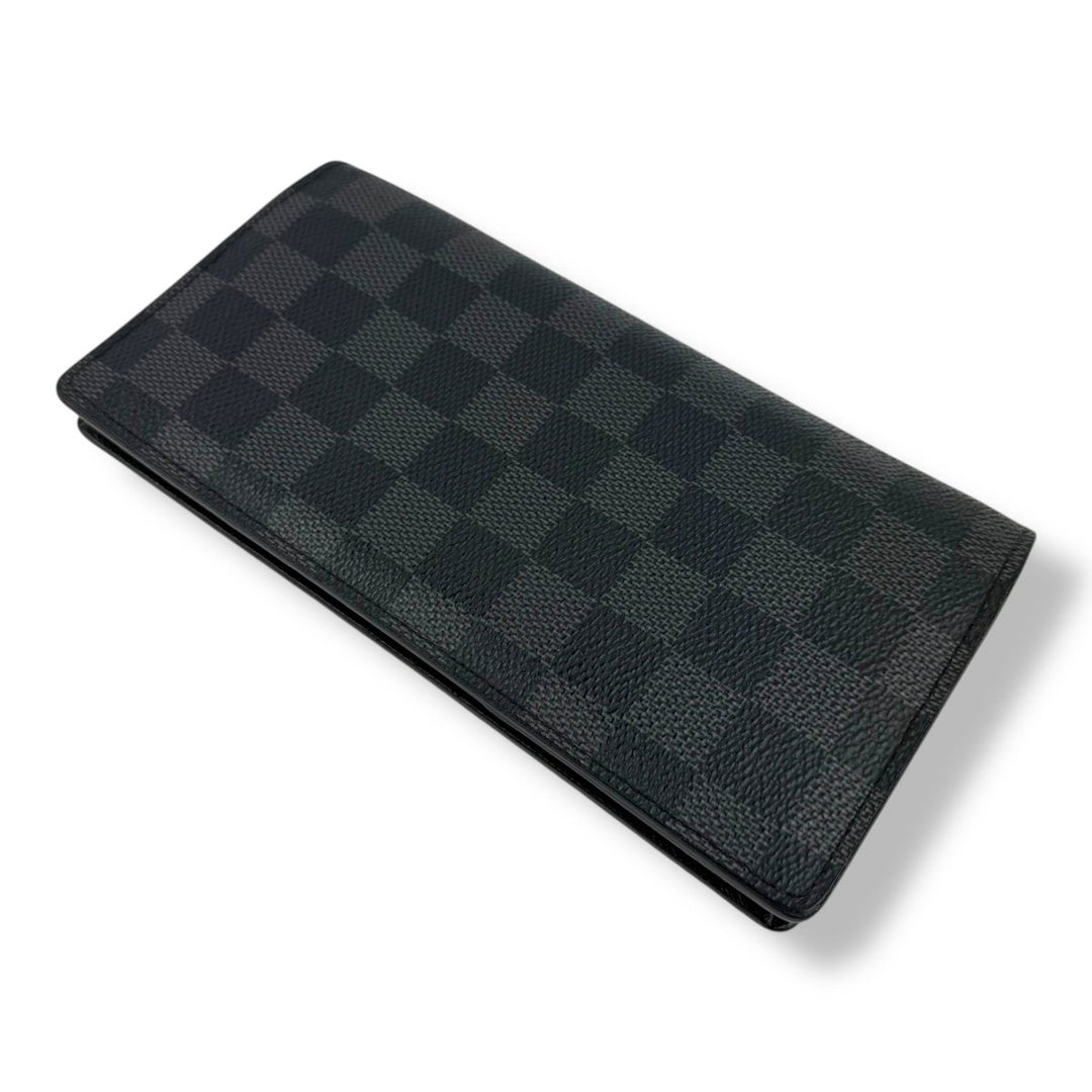 Louis Vuitton Brazza Black Damier Graphite Leather Wallet - Lux Central