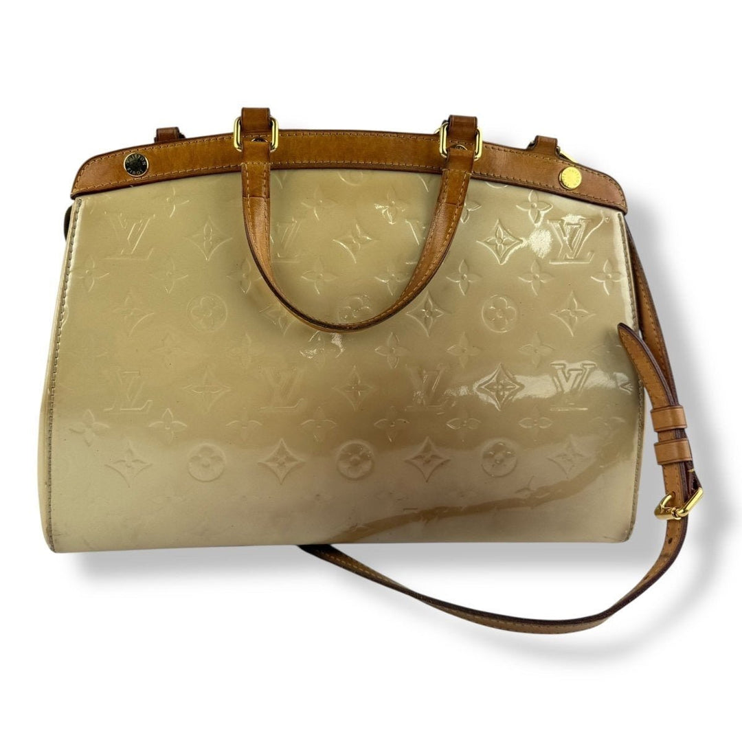 Louis Vuitton Brea Beige Vernis Leather MM Handbag - Lux Central