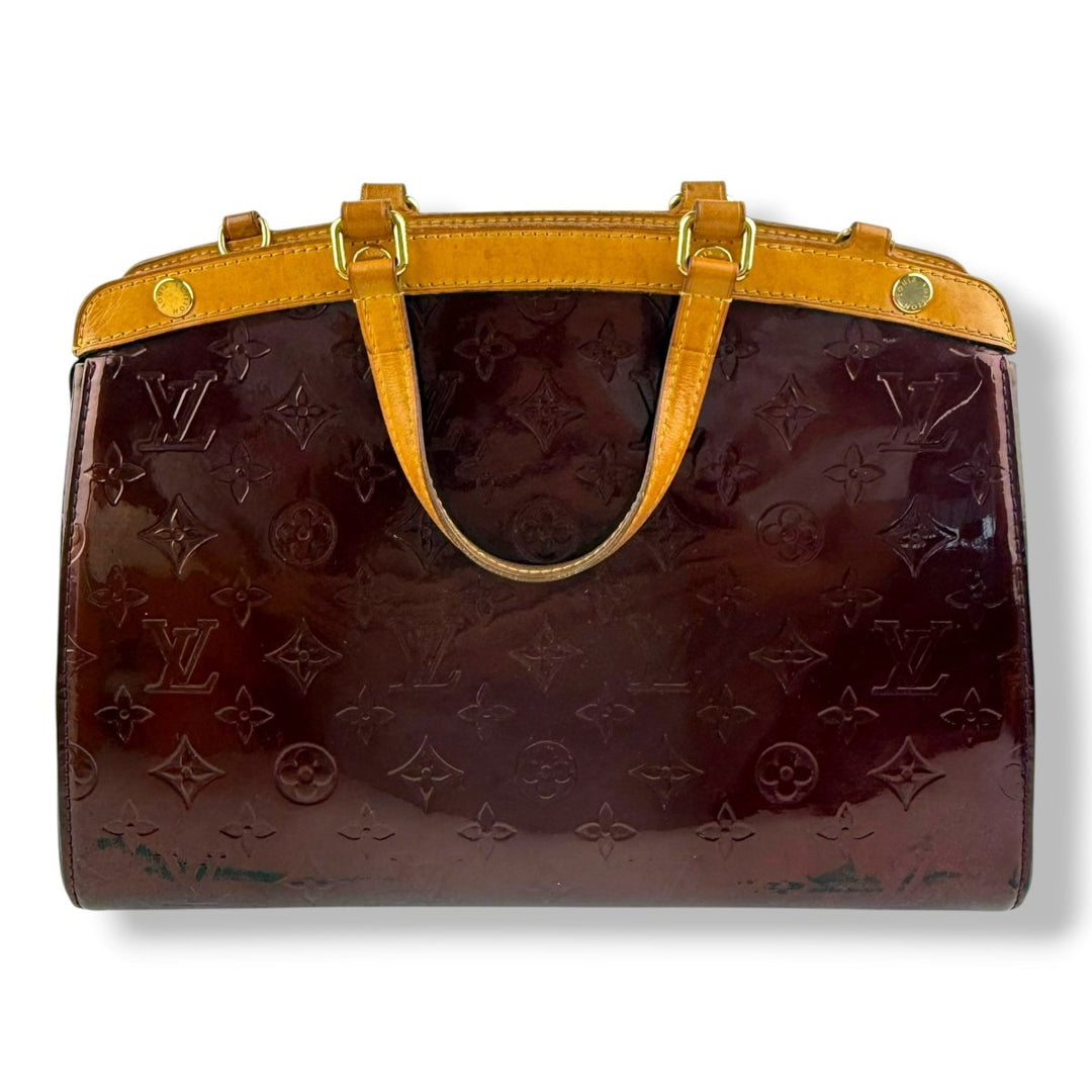 Louis Vuitton Brea MM Burgundy Vernis Patent Leather Handbag - Lux Central