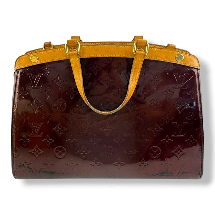 Louis Vuitton Brea MM Burgundy Vernis Patent Leather Handbag - Lux Central