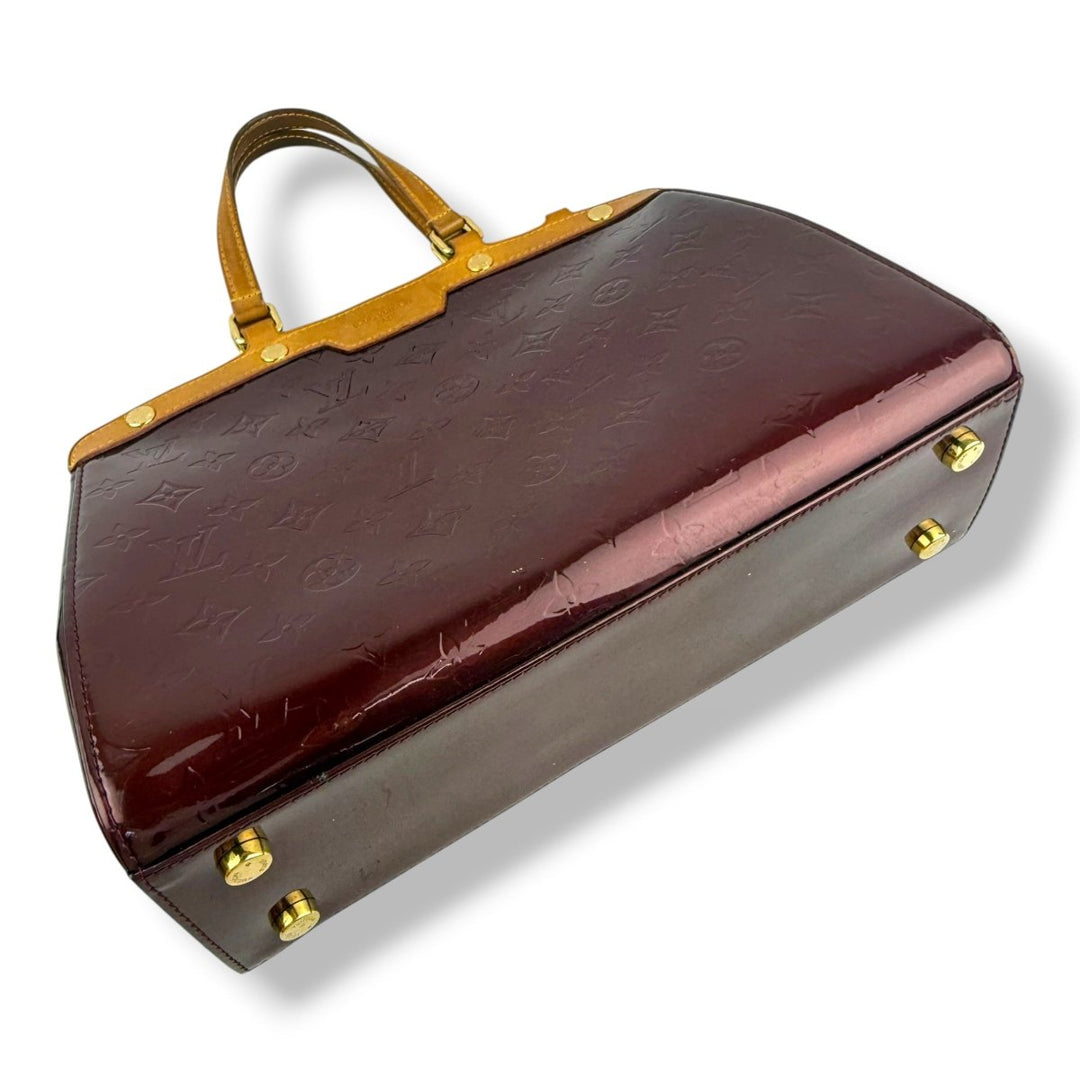Louis Vuitton Brea MM Burgundy Vernis Patent Leather Handbag - Lux Central