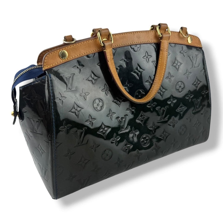 Louis Vuitton Brea MM Sea Green Vernis Patent Leather Handbag - Lux Central