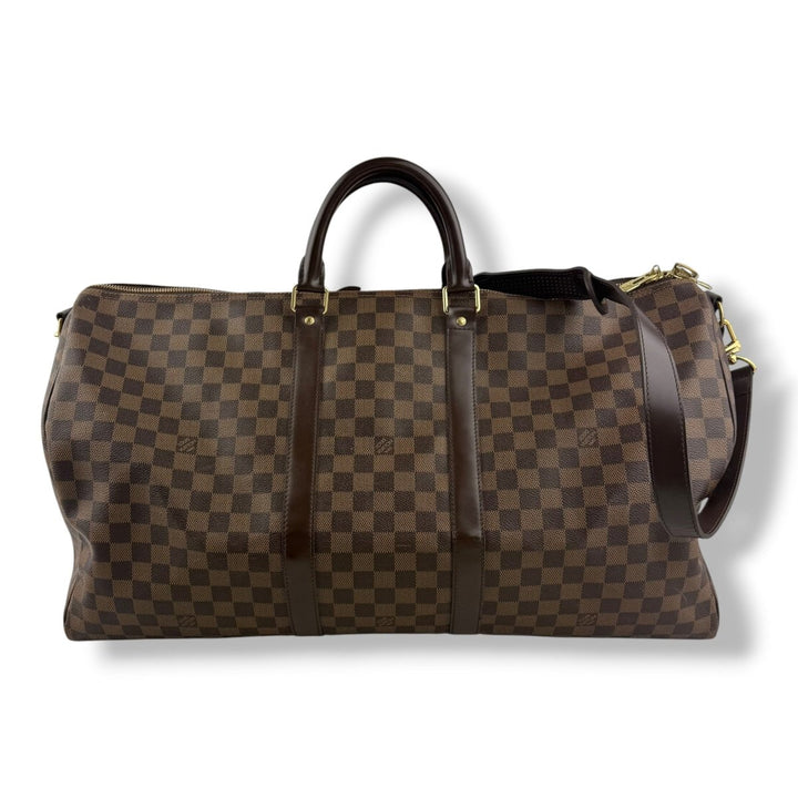 Louis Vuitton Brown Damier Bandouliere 55 Keepall Duffle Bag - Lux Central