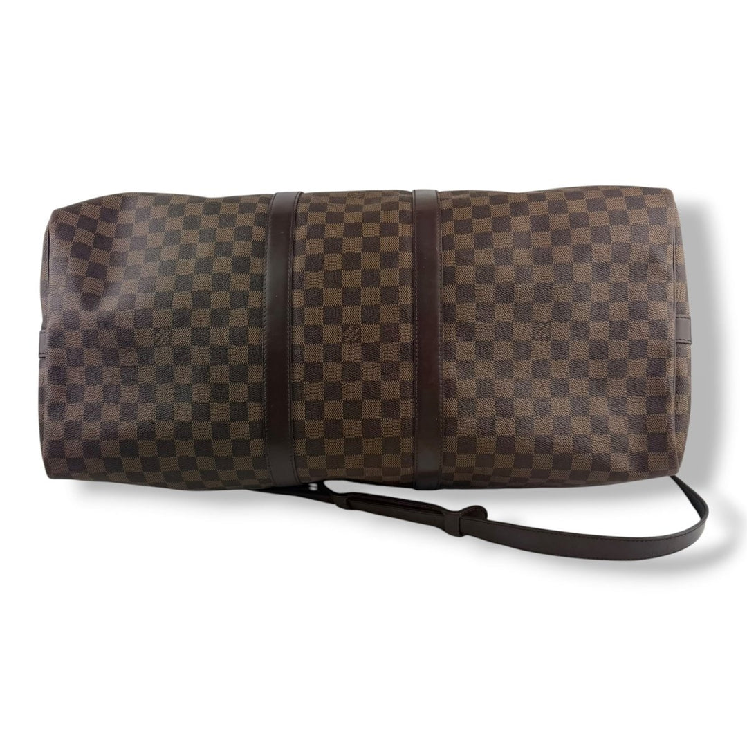 Louis Vuitton Brown Damier Bandouliere 55 Keepall Duffle Bag - Lux Central