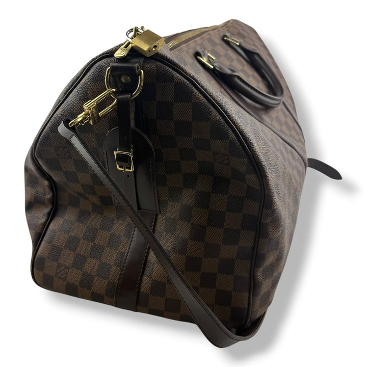 Louis Vuitton Brown Damier Bandouliere 55 Keepall Duffle Bag - Lux Central