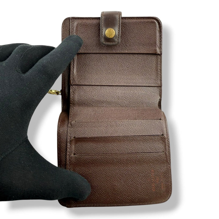 Louis Vuitton Brown Damier Clip Card Wallet - Lux Central