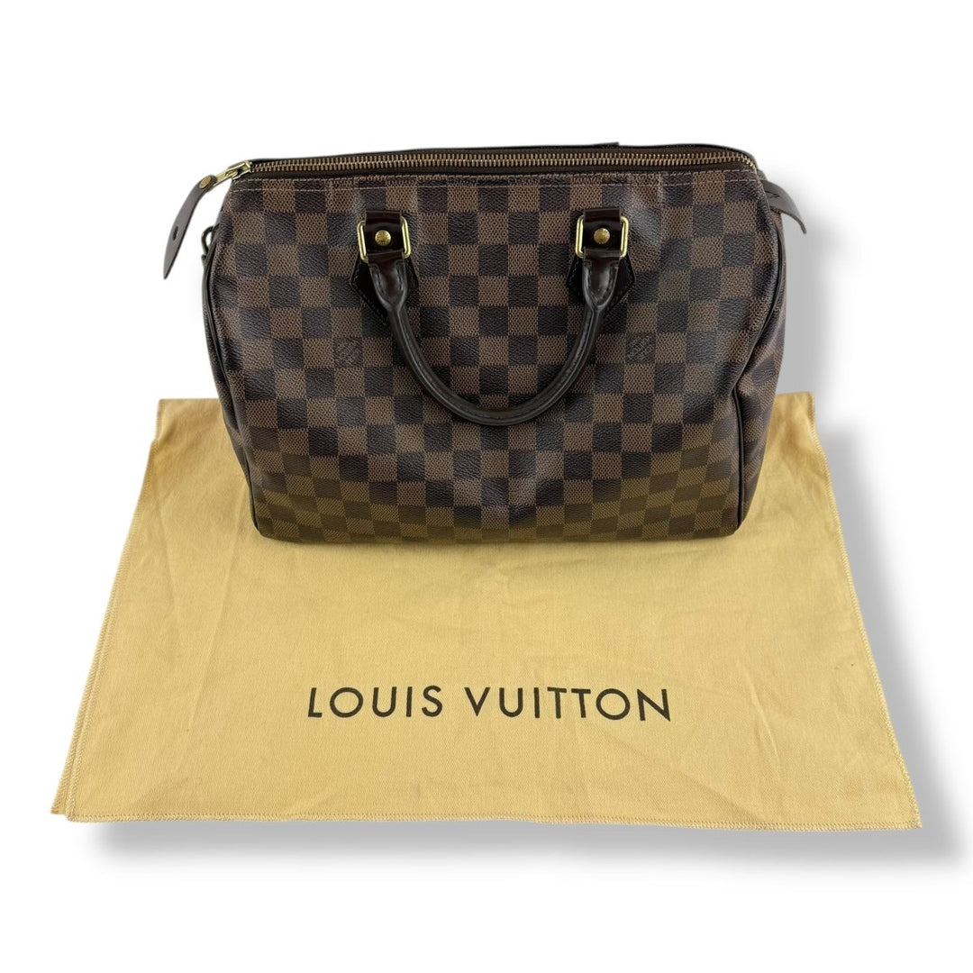Louis Vuitton Brown Damier Ebene Speedy 30 Handbag - Lux Central