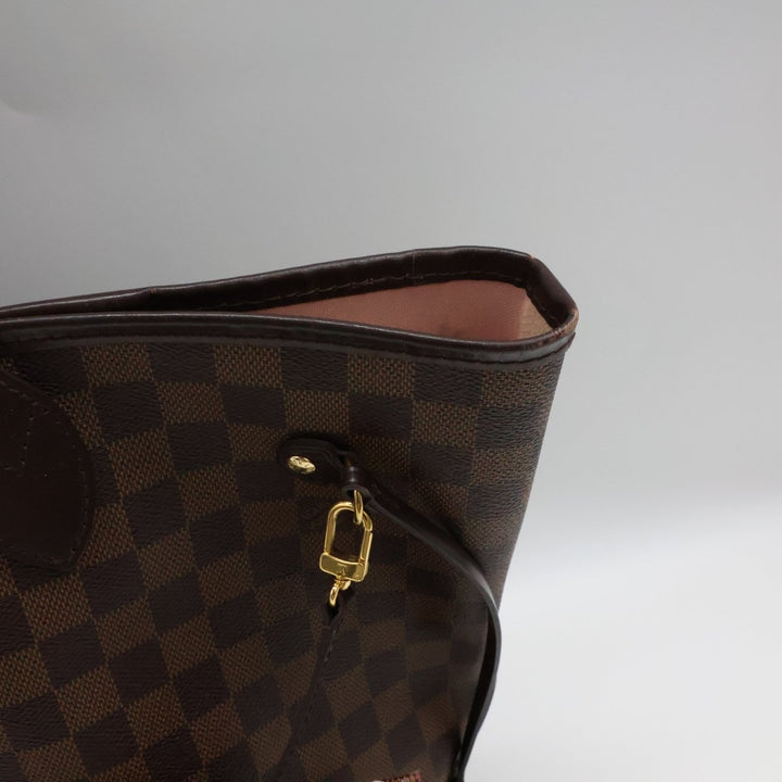 Louis Vuitton Brown Damier Neverfull MM Handbag W/ Clutch Pouch - Lux Central