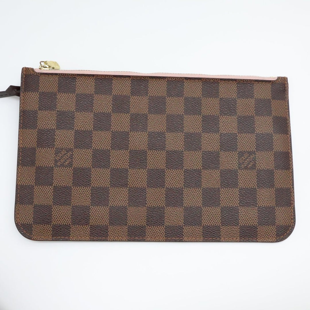 Louis Vuitton Brown Damier Neverfull MM Handbag W/ Clutch Pouch - Lux Central