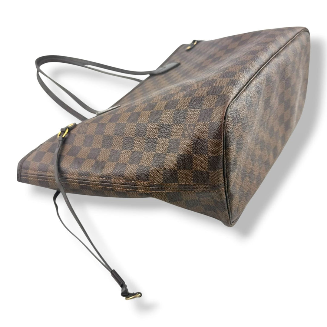 Louis Vuitton Brown Damier Neverfull MM Handbag W/ Clutch Pouch - Lux Central