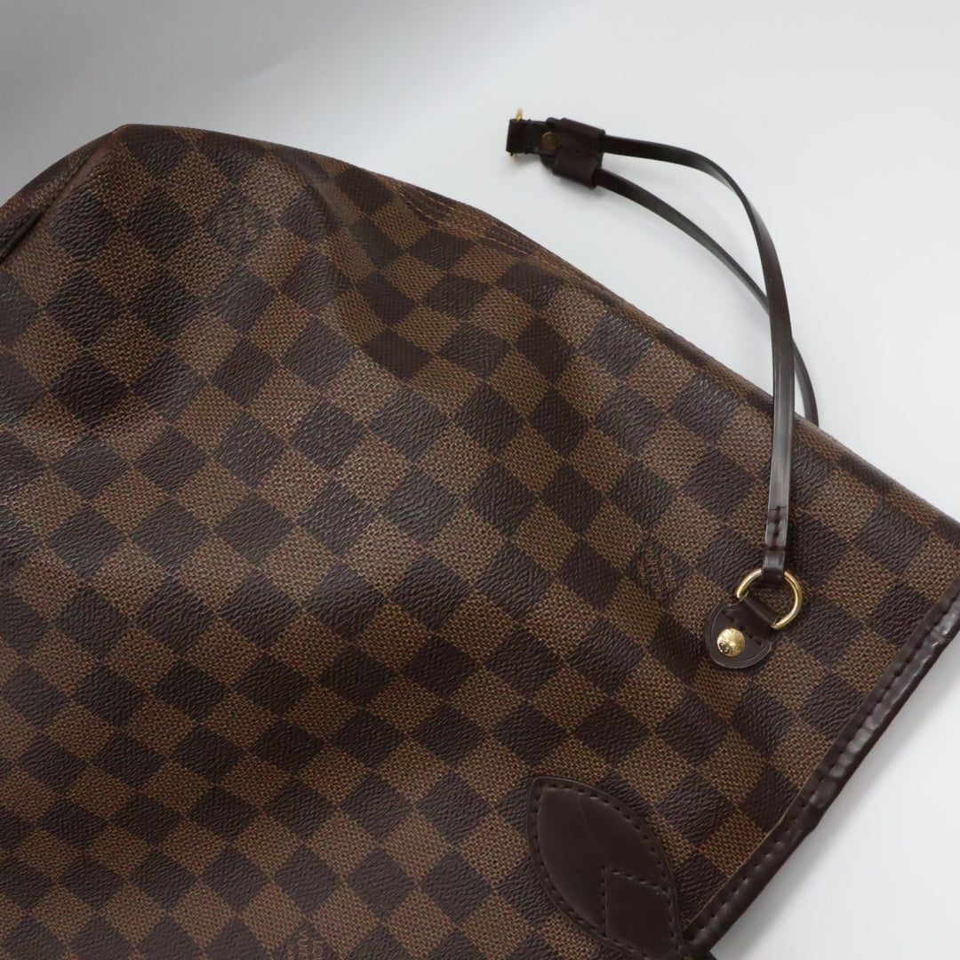 Louis Vuitton Brown Damier Neverfull MM Handbag W/ Clutch Pouch - Lux Central