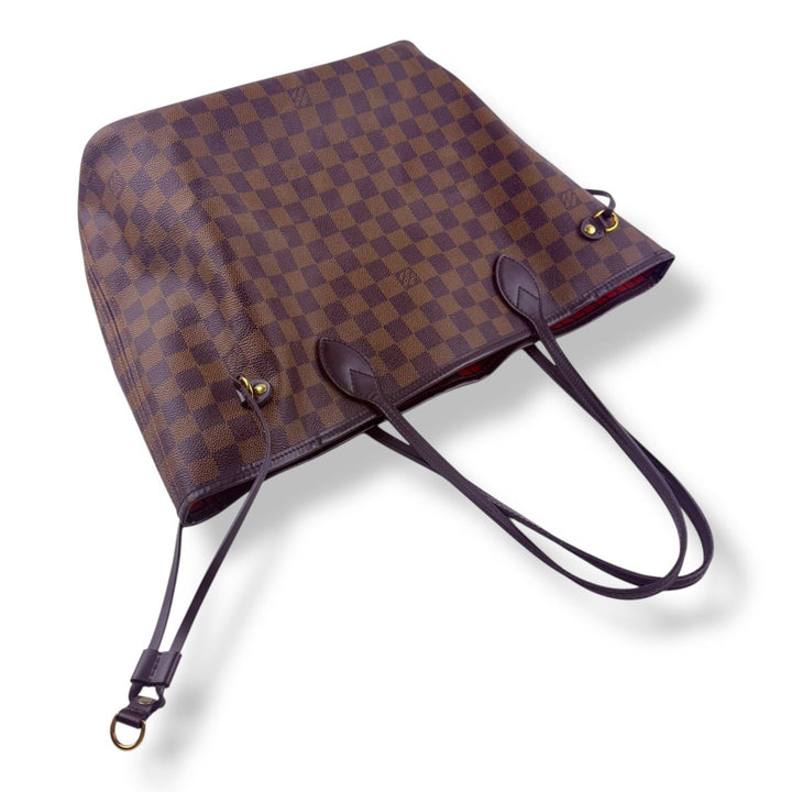 Louis Vuitton Brown Damier Neverfull MM Handbag With Pouch - Lux Central