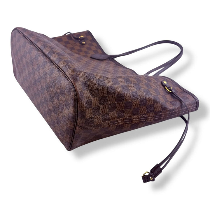 Louis Vuitton Brown Damier Neverfull MM Handbag With Pouch - Lux Central