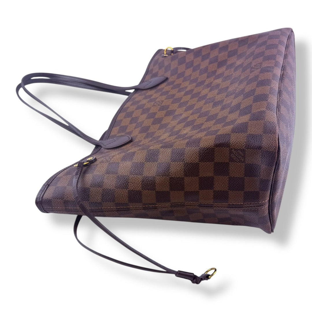 Louis Vuitton Brown Damier Neverfull MM Handbag With Pouch - Lux Central
