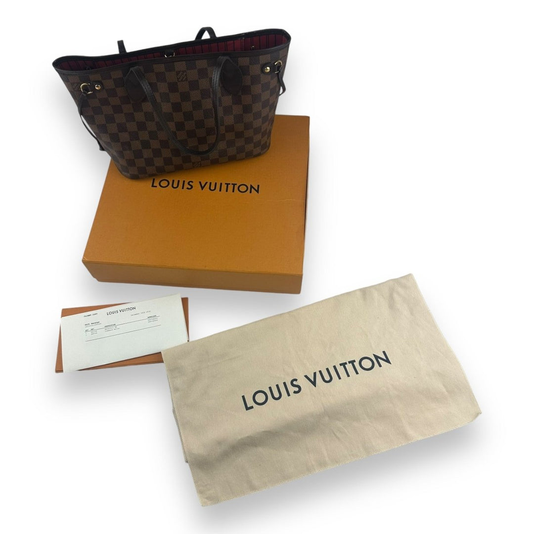 Louis Vuitton Brown Damier Neverfull PM Handbag Tote - Lux Central