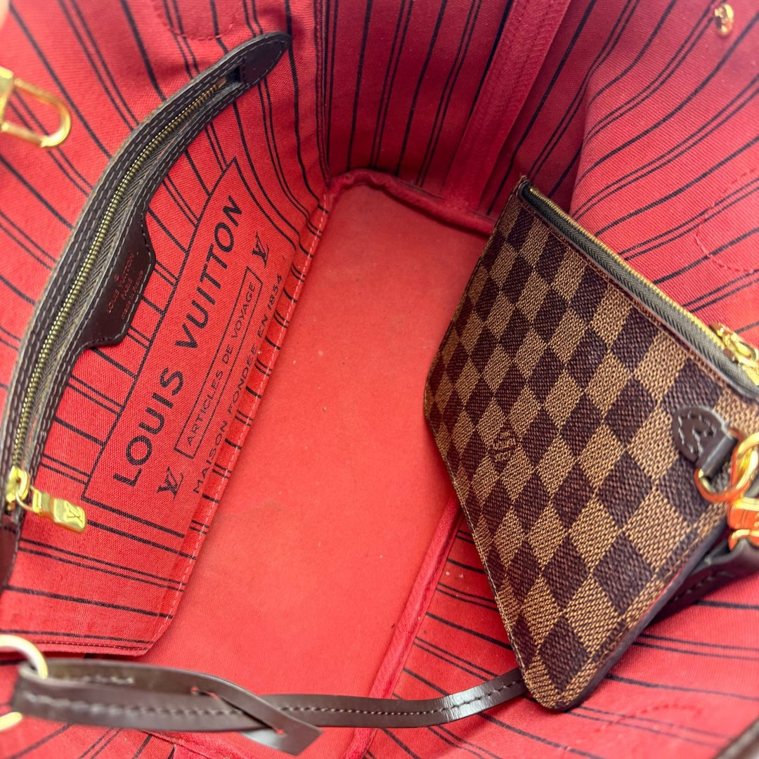 Louis Vuitton Brown Damier Neverfull PM Handbag With Pouch - Lux Central