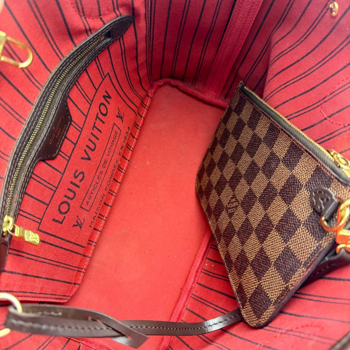 Louis Vuitton Brown Damier Neverfull PM Handbag With Pouch - Lux Central