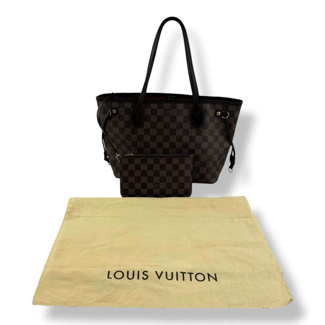 Louis Vuitton Brown Damier Neverfull PM Handbag With Pouch - Lux Central