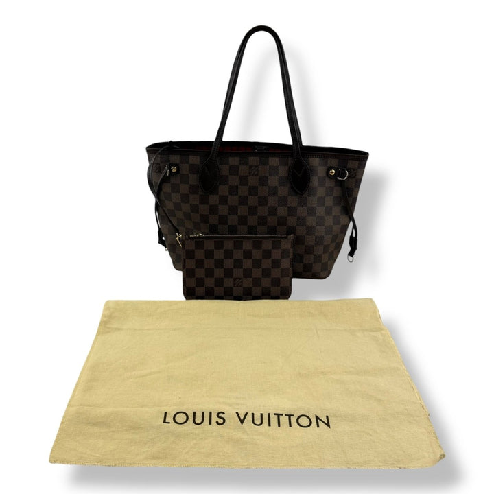 Louis Vuitton Brown Damier Neverfull PM Handbag With Pouch - Lux Central