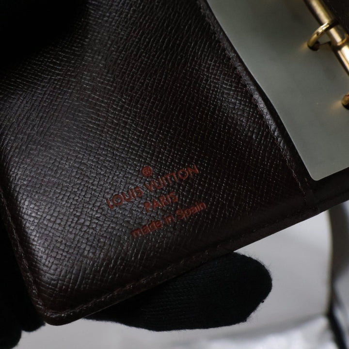 Louis Vuitton Brown Damier PM Ring Agenda Wallet - Lux Central
