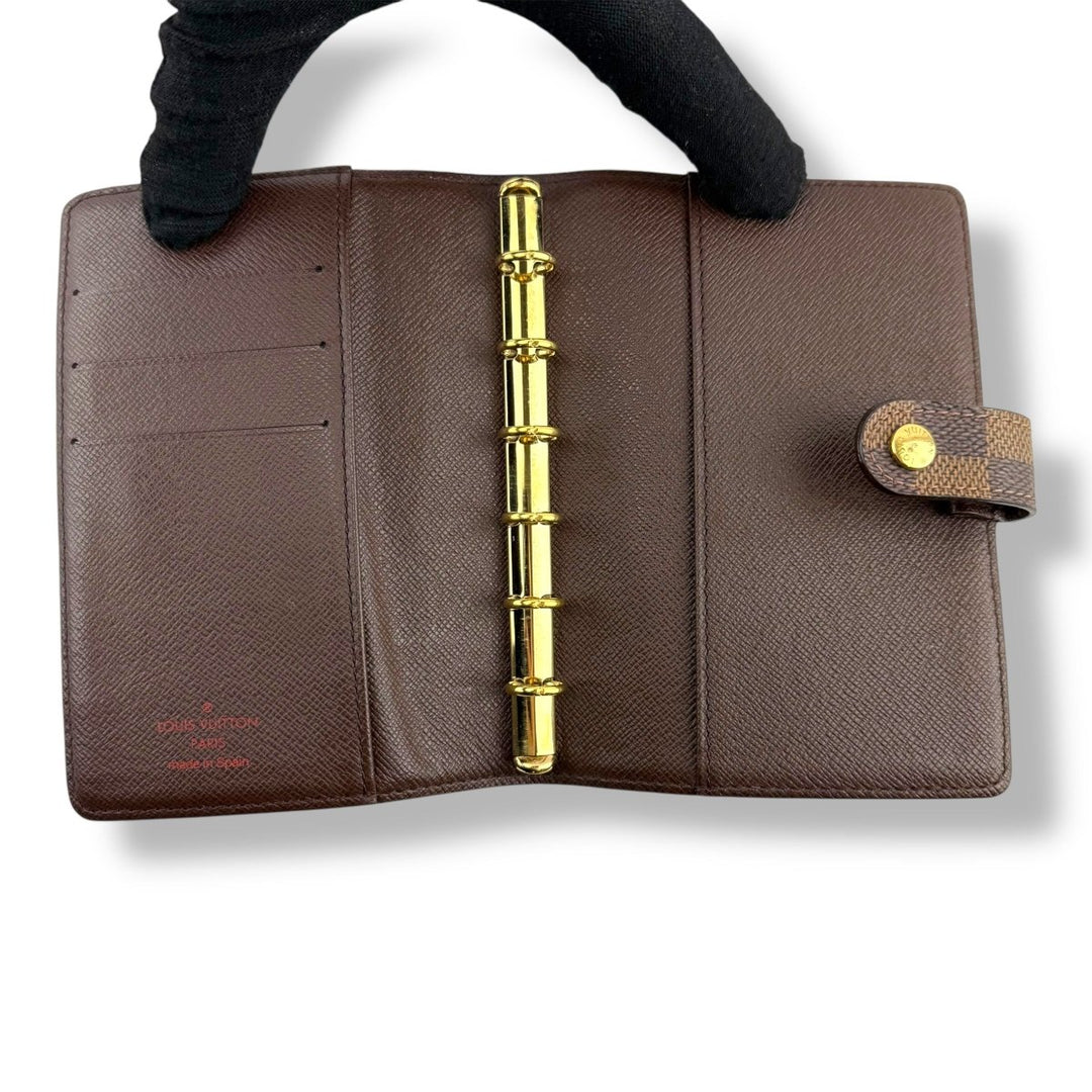 Louis Vuitton Brown Damier PM Ring Agenda Wallet - Lux Central