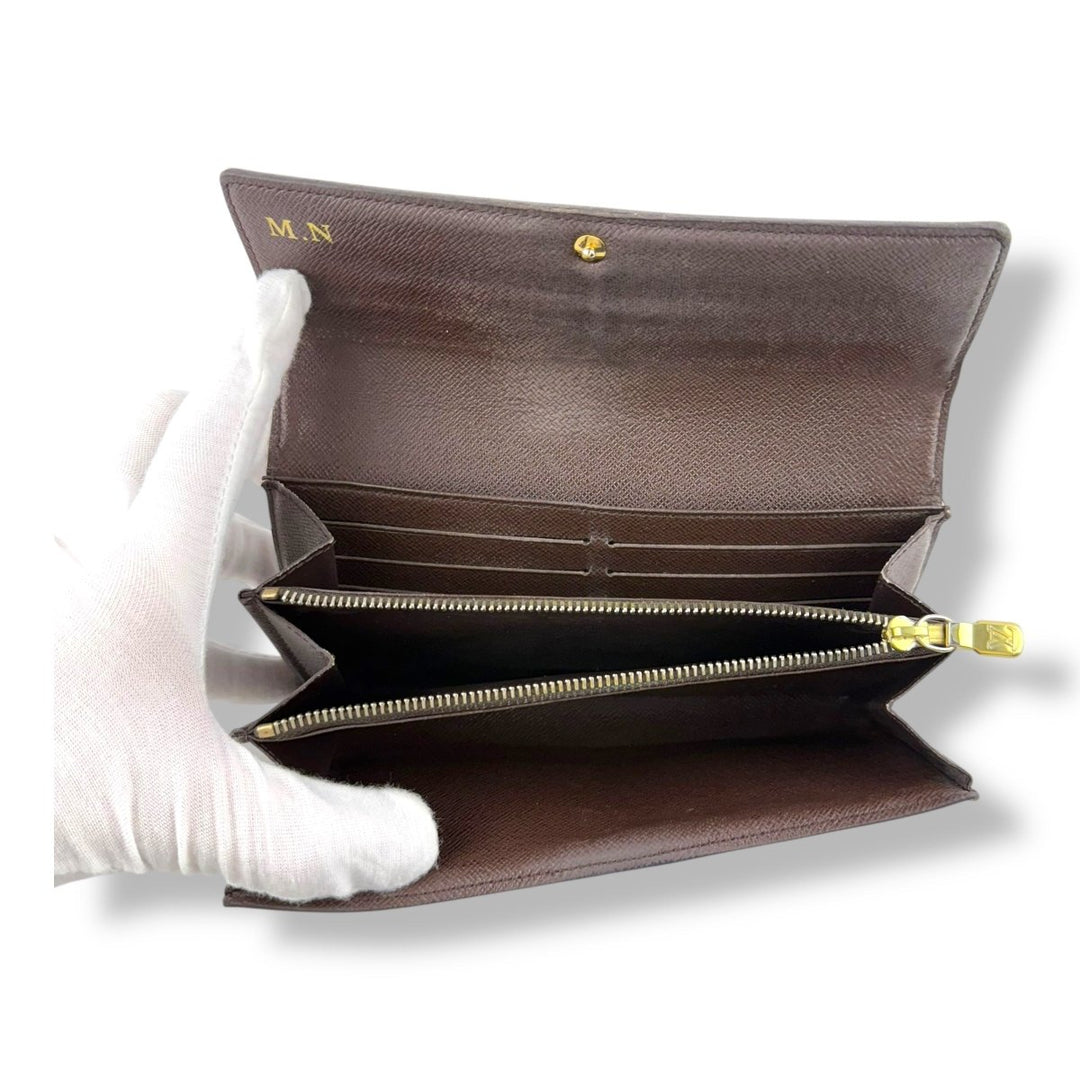 Louis Vuitton Brown Damier Sarah Femme Wallet - Lux Central