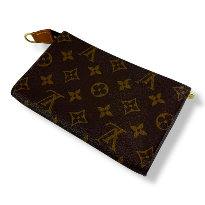 Louis Vuitton Brown Monogram Classic Signature Bucket Pouch W/ Added Chain - Lux Central