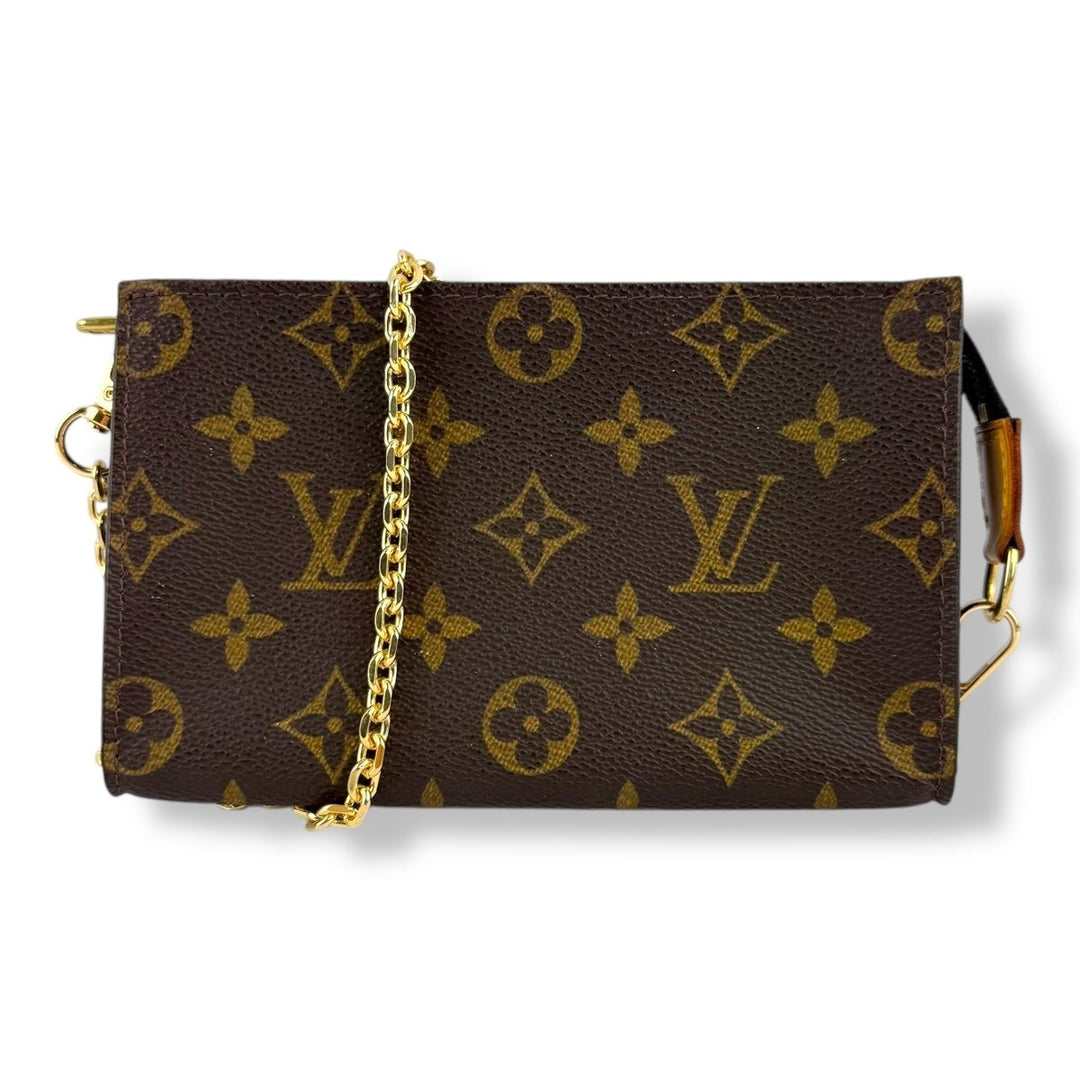 Louis Vuitton Brown Monogram Classic Signature Mini Bucket Pouch Bag - Lux Central