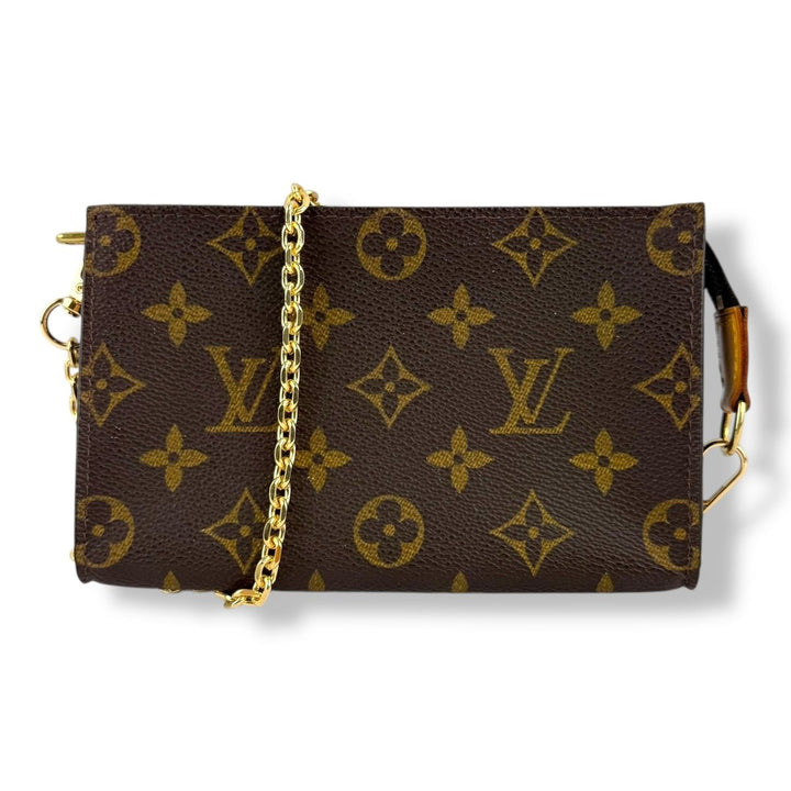 Louis Vuitton Brown Monogram Classic Signature Mini Bucket Pouch Bag - Lux Central