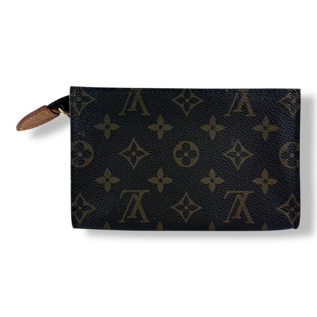 Louis Vuitton Brown Monogram Classic Signature Mini Bucket Pouch W/ Added Chain - Lux Central