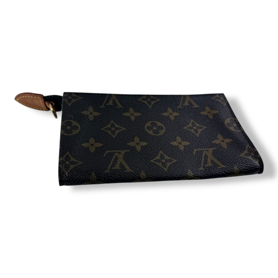 Louis Vuitton Brown Monogram Classic Signature Mini Bucket Pouch W/ Added Chain - Lux Central