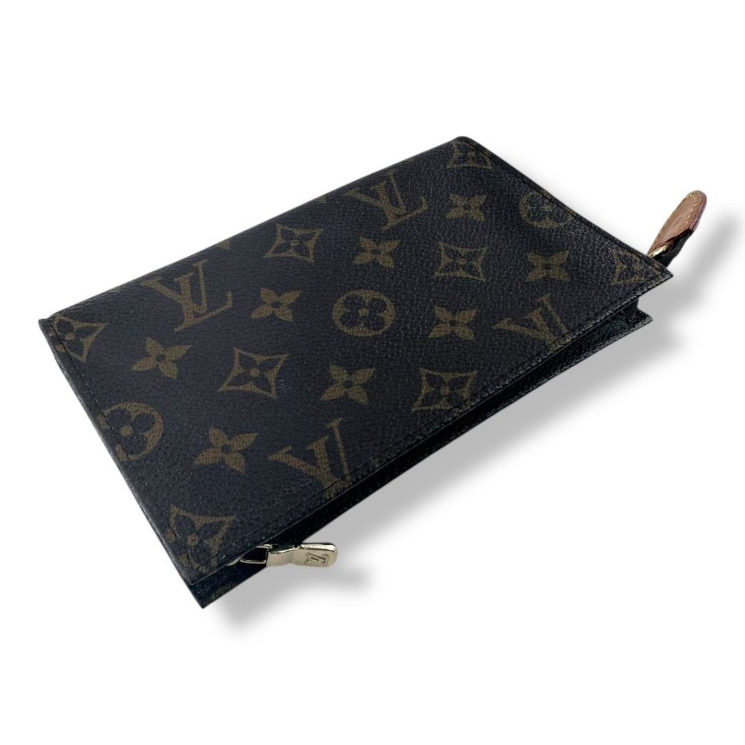Louis Vuitton Brown Monogram Classic Signature Mini Bucket Pouch W/ Added Chain - Lux Central