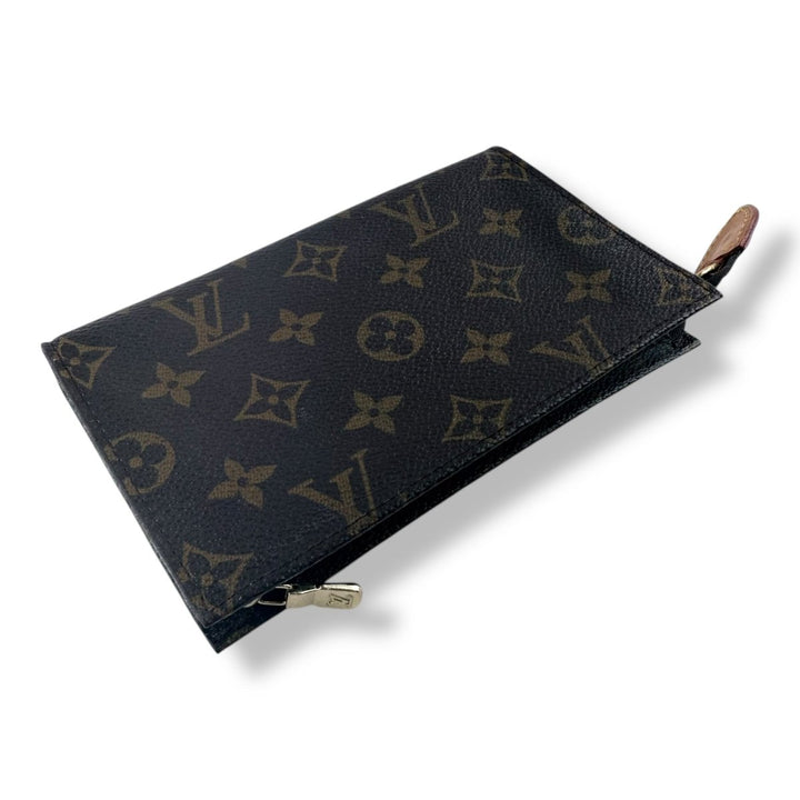 Louis Vuitton Brown Monogram Classic Signature Mini Bucket Pouch W/ Added Chain - Lux Central