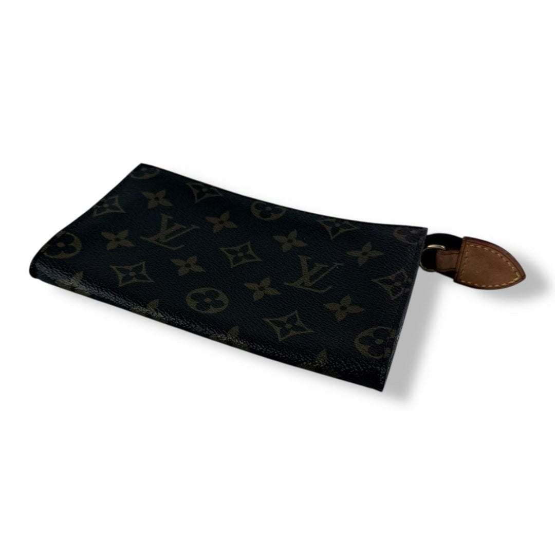 Louis Vuitton Brown Monogram Classic Signature Mini Bucket Pouch W/ Added Chain - Lux Central