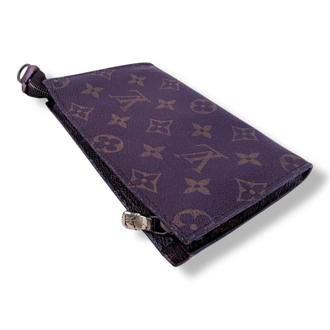 Louis Vuitton Brown Monogram Classic Signature Mini Pouch Bag W/ added chain - Lux Central