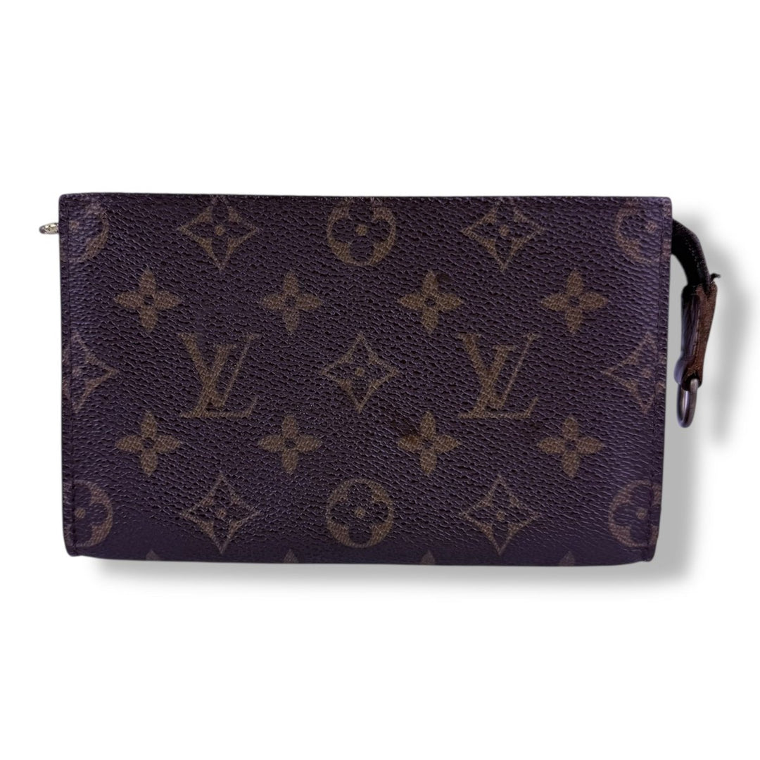Louis Vuitton Brown Monogram Classic Signature Mini Pouch Bag W/ added chain - Lux Central