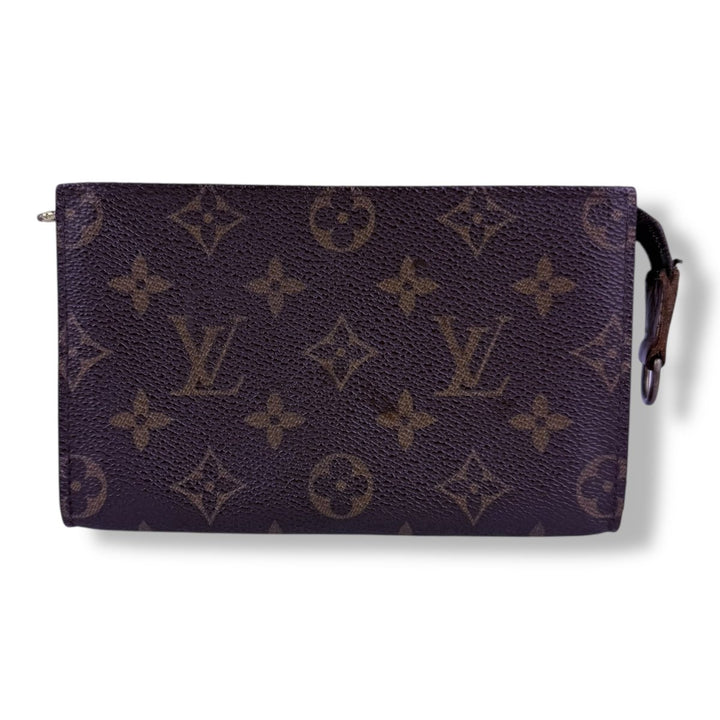 Louis Vuitton Brown Monogram Classic Signature Mini Pouch Bag W/ added chain - Lux Central