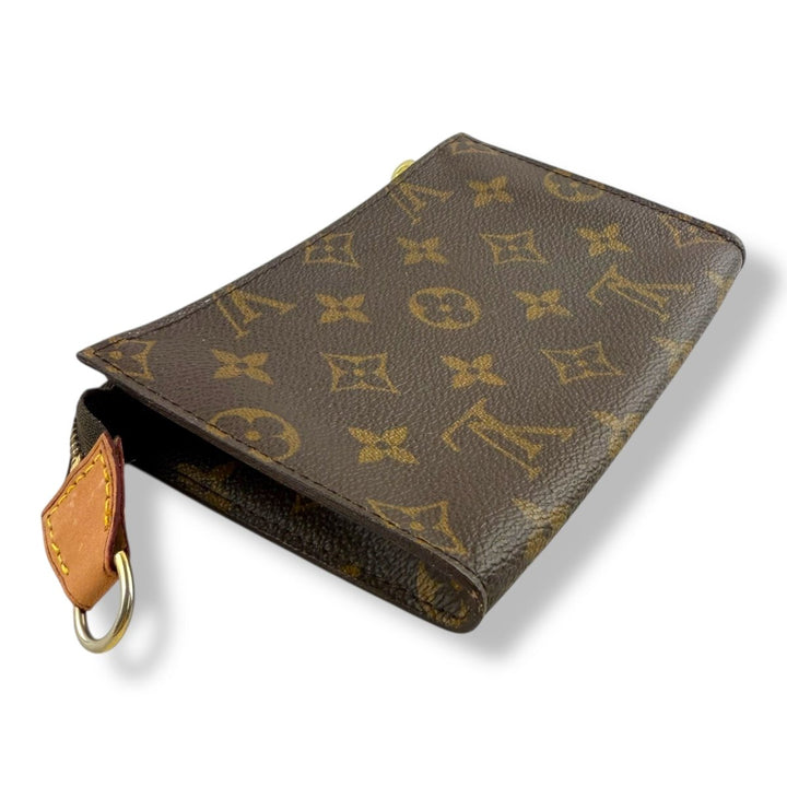 Louis Vuitton Brown Monogram Classic Signature Mini Pouch Bag W/ added chain - Lux Central
