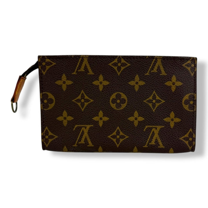 Louis Vuitton Brown Monogram Classic Signature Mini Pouch Bag W/ added chain - Lux Central