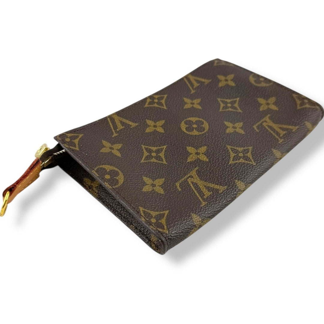 Louis Vuitton Brown Monogram Classic Signature Mini Pouch Bag W/ added chain - Lux Central