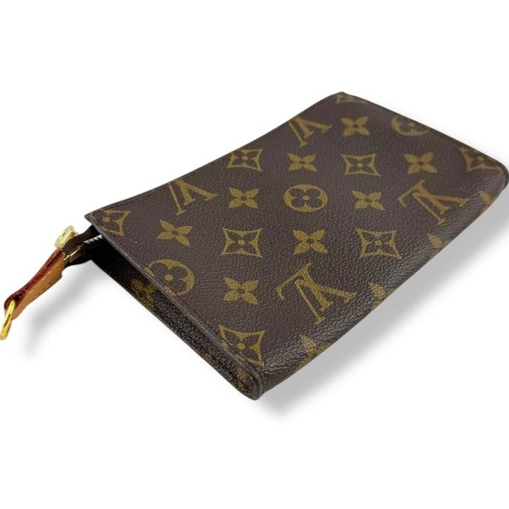 Louis Vuitton Brown Monogram Classic Signature Mini Pouch Bag W/ added chain - Lux Central