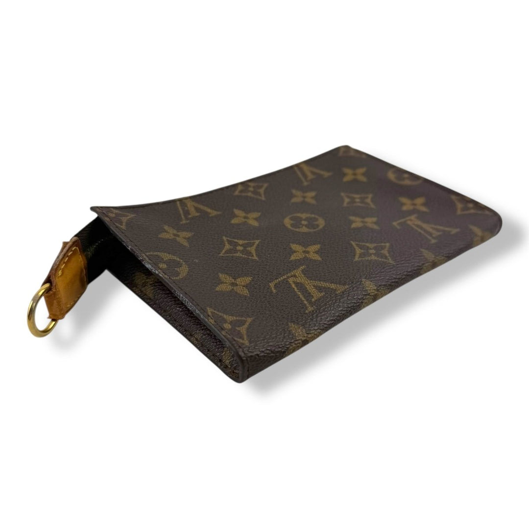 Louis Vuitton Brown Monogram Classic Signature Mini Pouch Bag W/ added chain - Lux Central